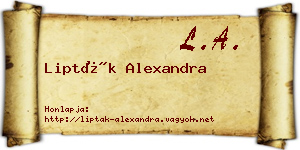 Lipták Alexandra névjegykártya